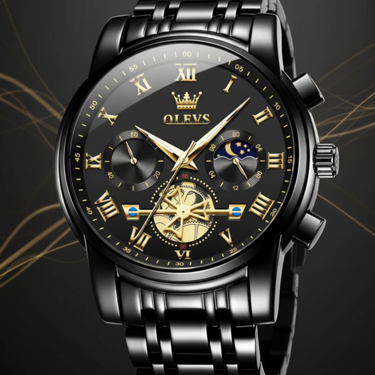 RELOJ OLEVS BLACK ROYAL - ELEGANCIA ABSOLUTA