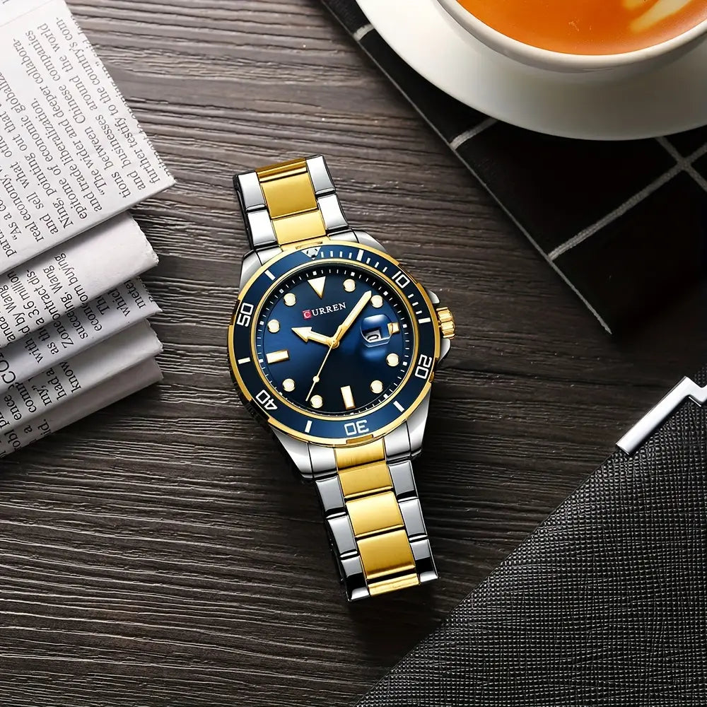 RELOJ CURREN - AZUL DORADO