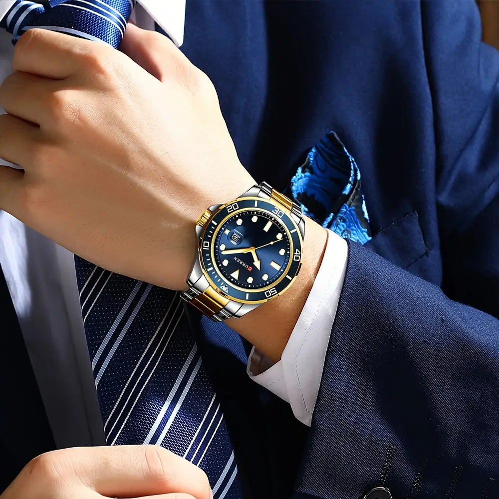 RELOJ CURREN - AZUL DORADO