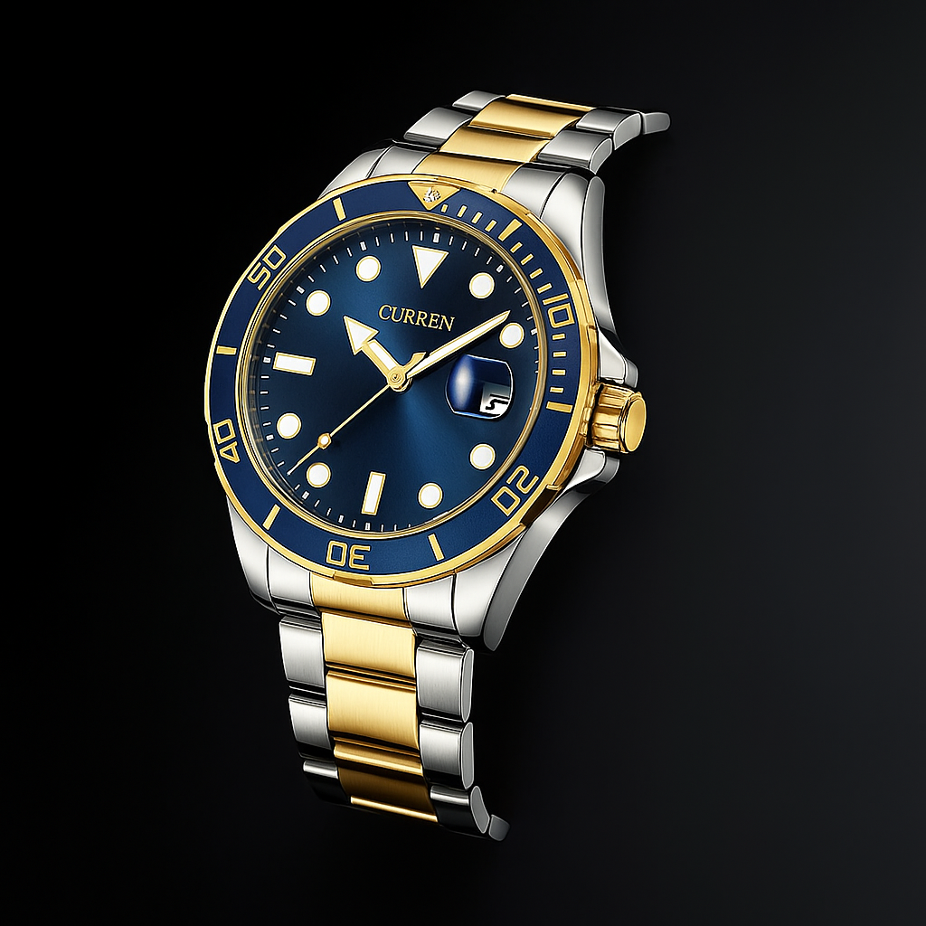 RELOJ CURREN - AZUL DORADO
