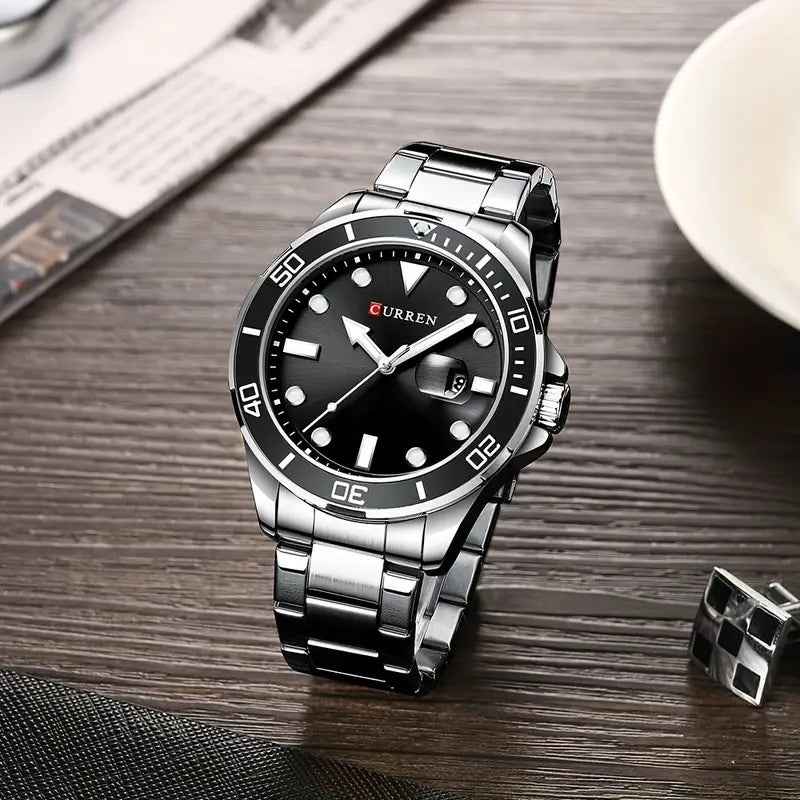 RELOJ CURREN - NEGRO PLATA